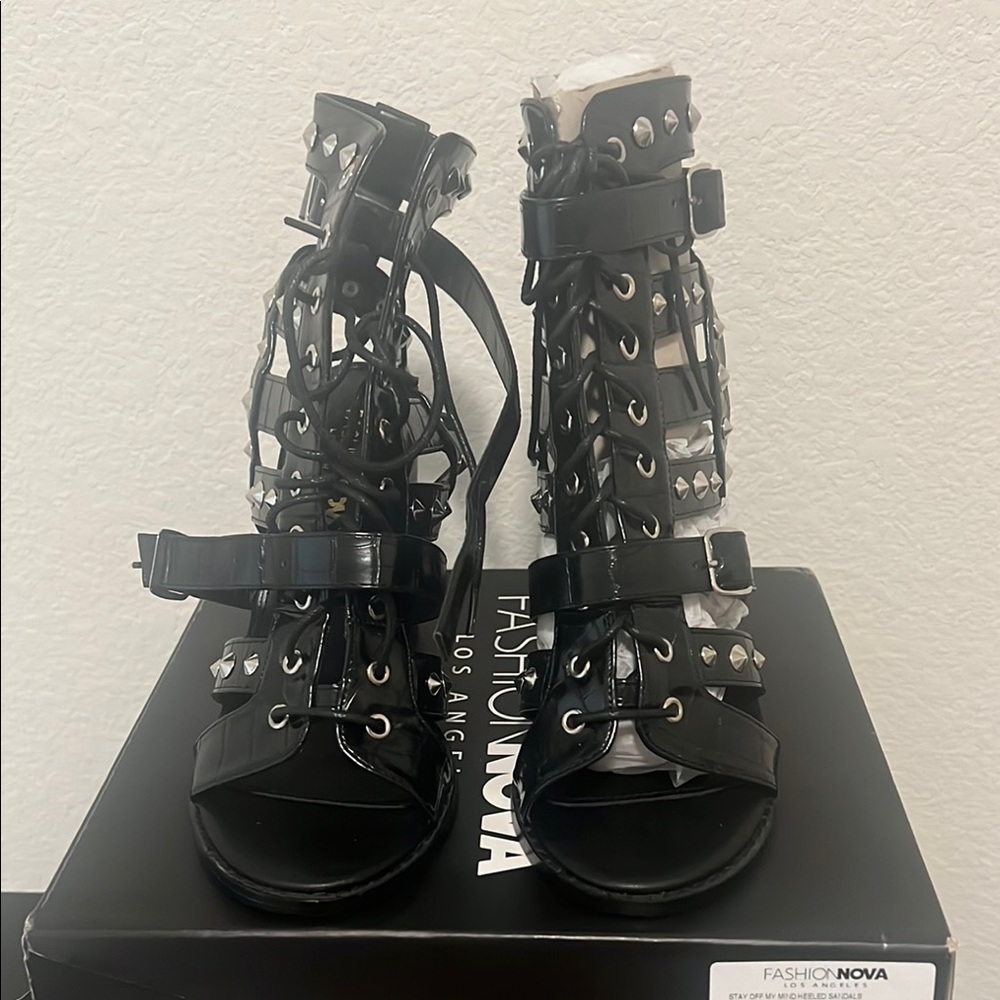 Fashion Nova Black Studded Women's Shoes